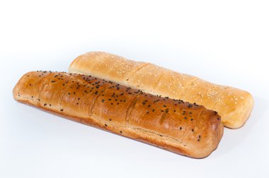 yalıtılmış bir beyaz zemin üzerinde sandviç için topuz