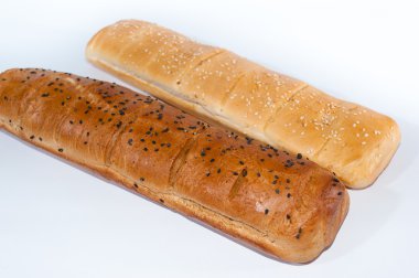 yalıtılmış bir beyaz zemin üzerinde sandviç için topuz