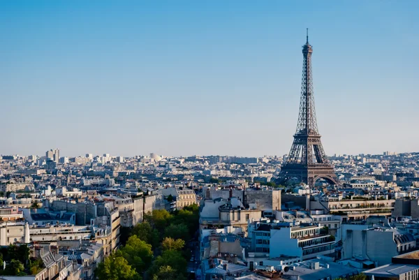 Torre Eiffel, Paris, vista panorâmica do Arco do Triunfo — Fotografia de Stock