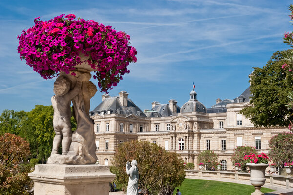 Luxembourg gardens ornamental statue, Paris