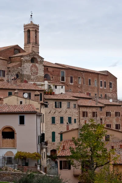 Μεσαιωνικό χωριό Montepulciano, Τοσκάνη, Ιταλία — Φωτογραφία Αρχείου