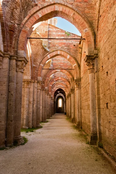 Opatství san galgano, Toskánsko, Itálie — Stock fotografie