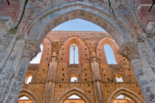 Opatství san galgano, Toskánsko, Itálie — Stock fotografie