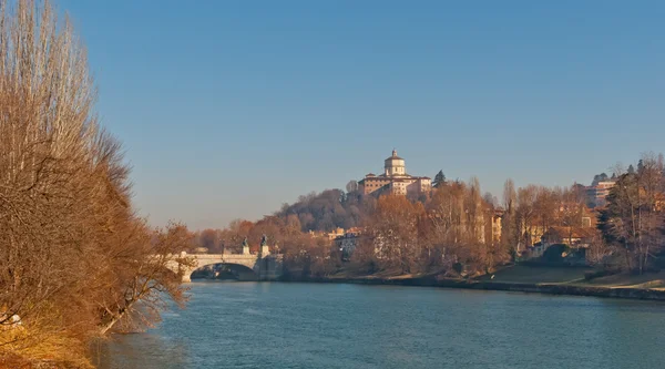 Torino, Sungai Po dan Cappuccini — Stok Foto