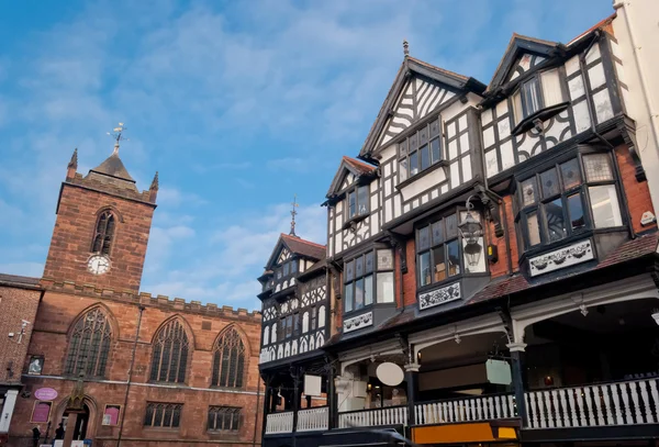 Chester, England, black and white building — Stock Photo, Image