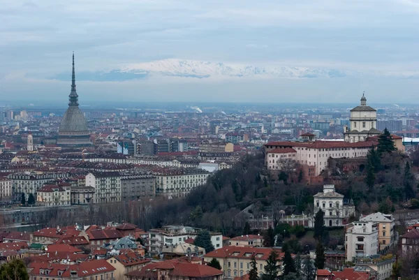 Torino, vista panorâmica com toupeira Antonelliana — Fotografia de Stock