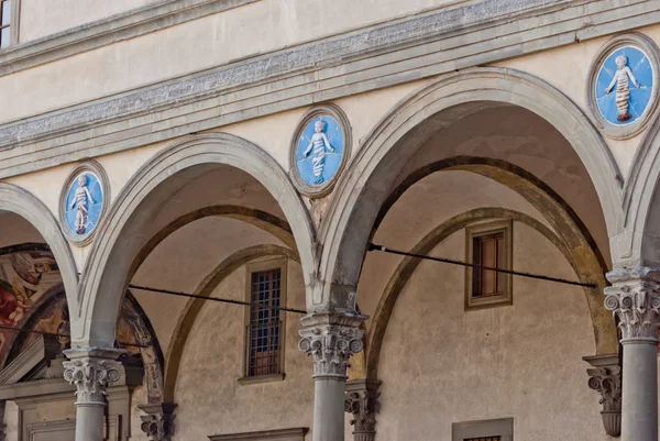 Hastane masumların loggia ayrıntı, Floransa, İtalya