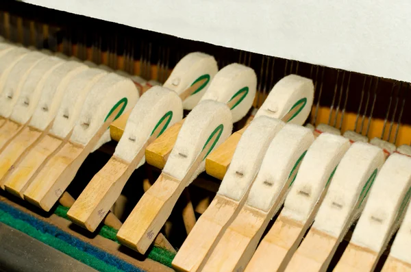 Upright piano hammers detail — Stock Photo, Image