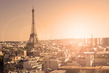 Eiffel Tower, Paris, panoramic view from Triumphal Arch clipart