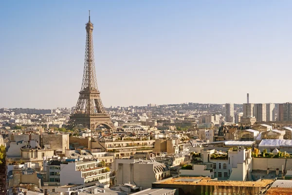 Эйфелева башня, Париж, панорамный вид с Триумфальной арки — стоковое фото