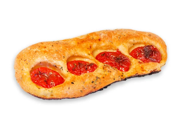 Italská focaccia s cherry rajčaty — Stock fotografie