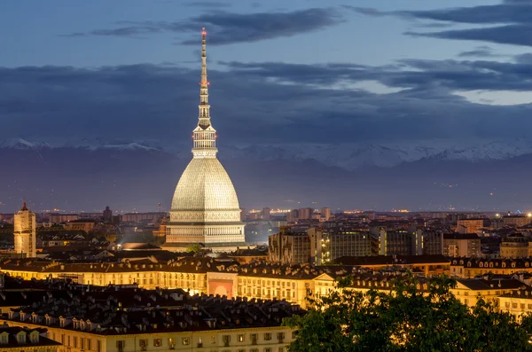 Turin (Torino), Mole Antonelliana at twilight — Stock Photo, Image