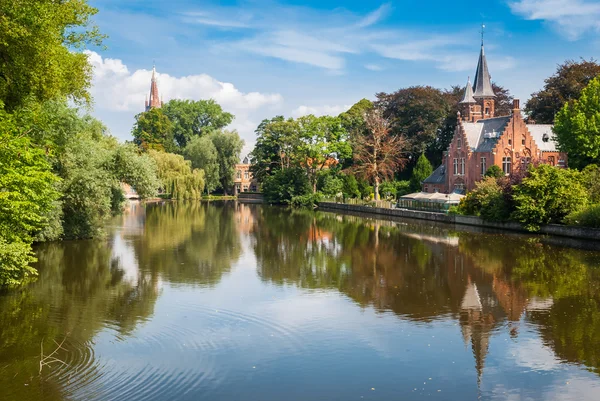 Bruges, Belgium, Minnewater Lake — Stock Photo, Image