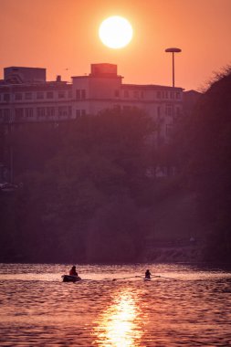 Turin (Torino) beautiful view on river Po at sunset