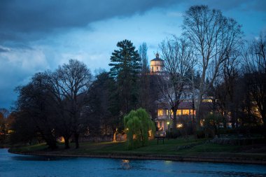 Turin (Torino) beautiful view on river Po at sunset
