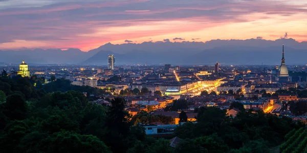 Turin Torino Cityscape Mole Antonelliana Royaltyfria Stockfoton