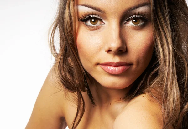 Mujer hermosa cara con maquillaje perfecto —  Fotos de Stock