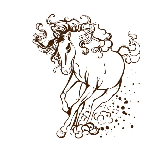 Cavalo de corrida - ilustração de tatuagem vetorial —  Vetores de Stock