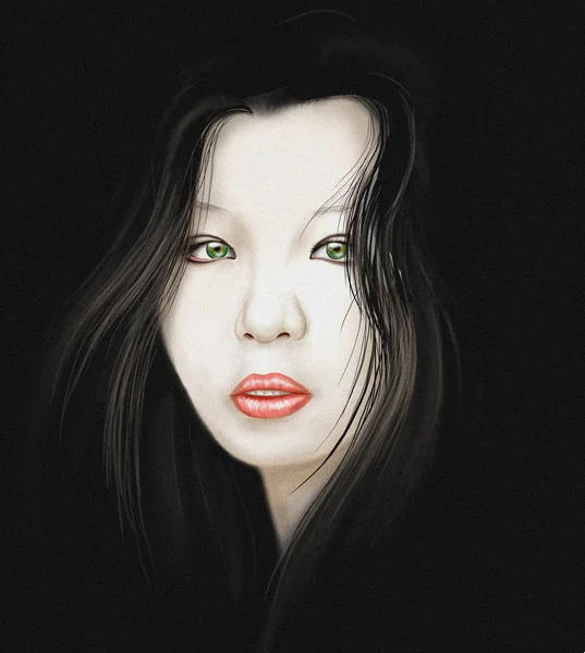 젊은 아시아인 여인의 초상화 — 스톡 사진