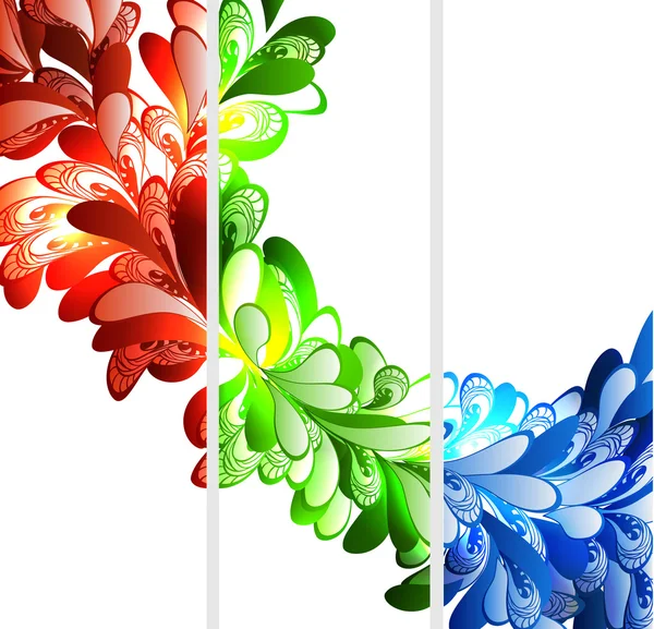 Vorlage: Fraktales Blumenornament Banner gesetzt — Stockvektor