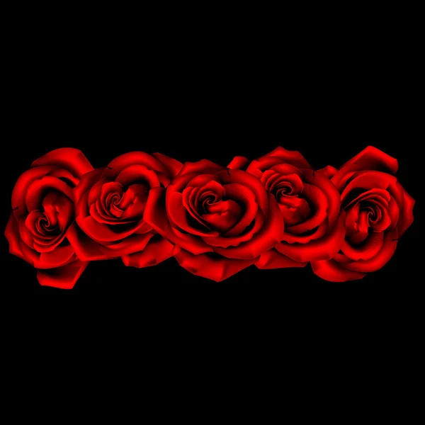 Cinq roses de suite — Image vectorielle