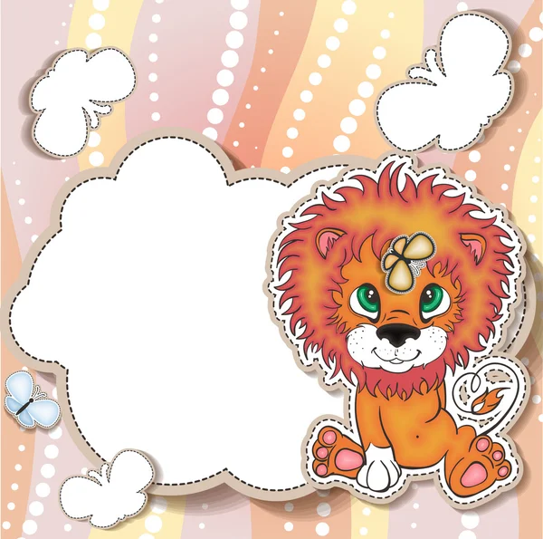 Cartoon style little lion — Stock Vector