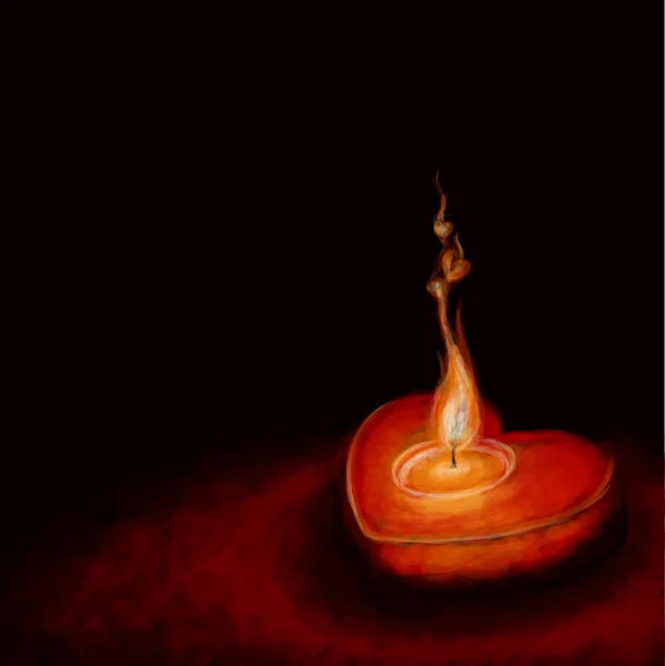 心形蜡烛 — 图库矢量图片