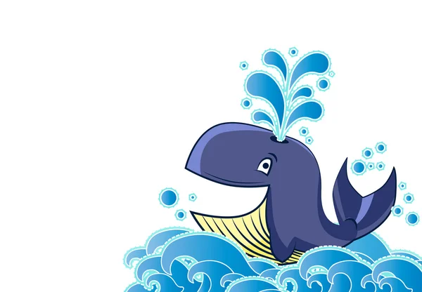 Kreslený styl velryba — Stockový vektor