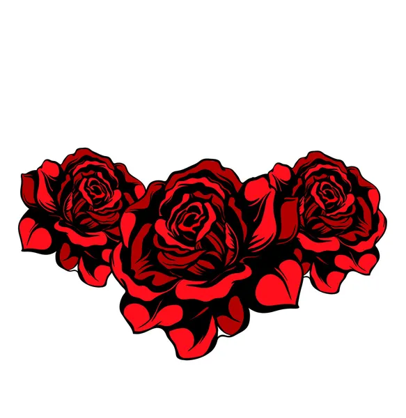 Tree red vector roses isolated Royalty Free Stock Vectors