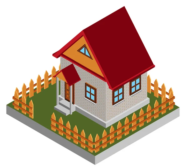 Small isometric house — Stock Vector