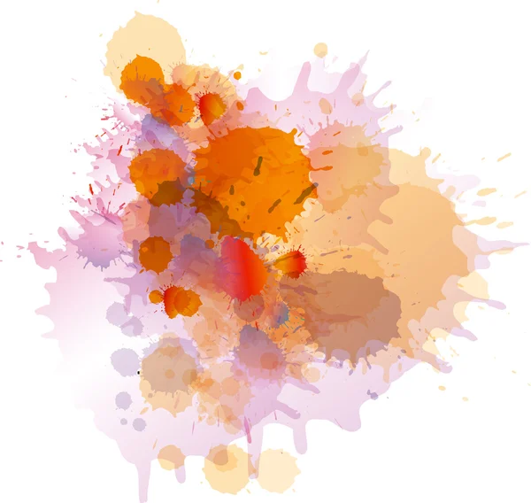 Grunge colorful paint splashes on whiite — Stock Vector