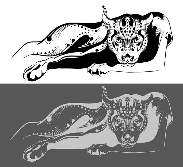 Panther tribal tattoo — Stock Vector