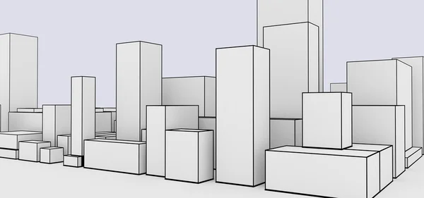抽象市容卡通风格 — 图库照片