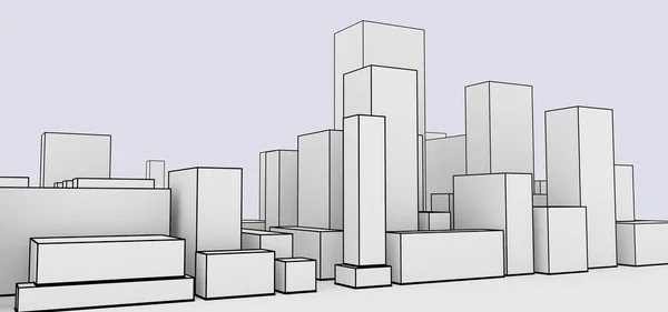 抽象市容卡通风格 — 图库照片