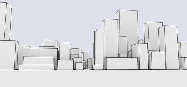 Estilo cartoon cityscape abstrato — Fotografia de Stock
