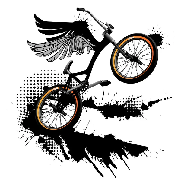 小轮车自行车 grunge 背景 — 图库矢量图片
