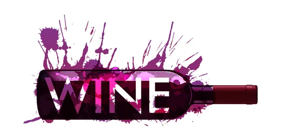 Bouteille de vin faite d'éclaboussures colorées — Image vectorielle