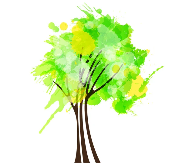 Grunge Green Tree — Stockvektor