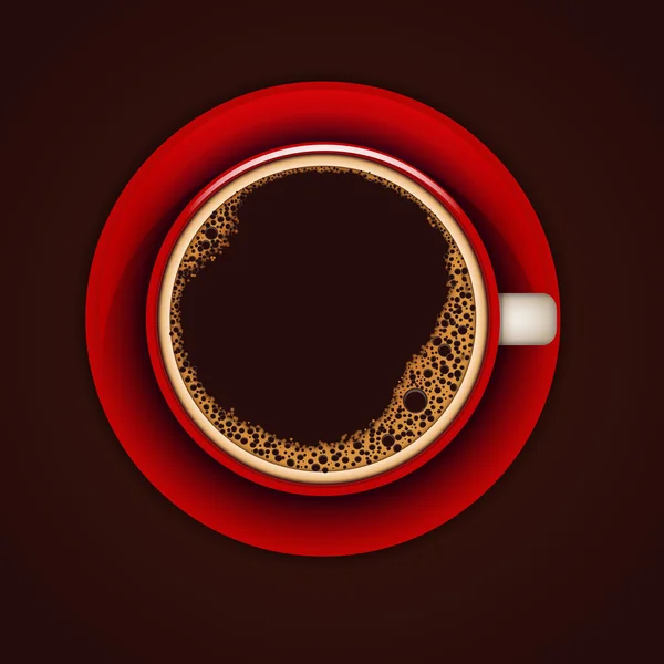 Taza roja de café — Vector de stock