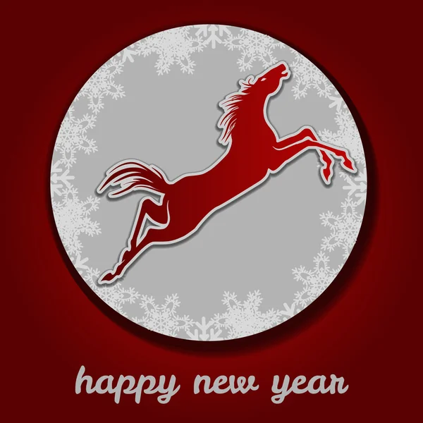 Jumping horse. Happy new year. — Stock Vector