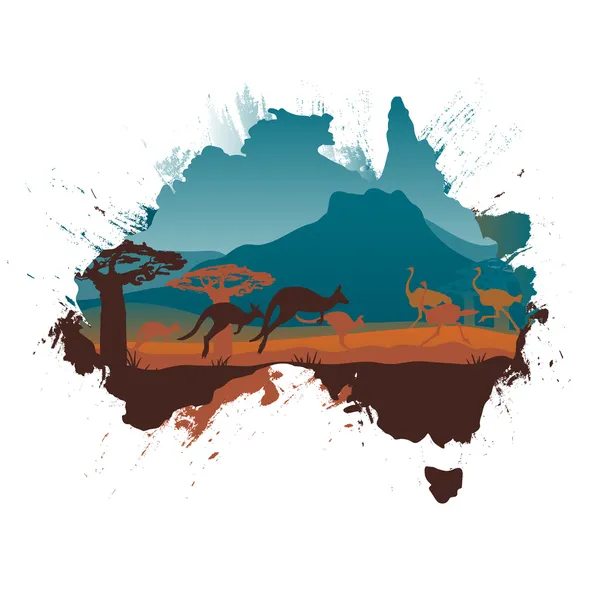 Plantilla de diseño de viaje Grunge Australia — Vector de stock