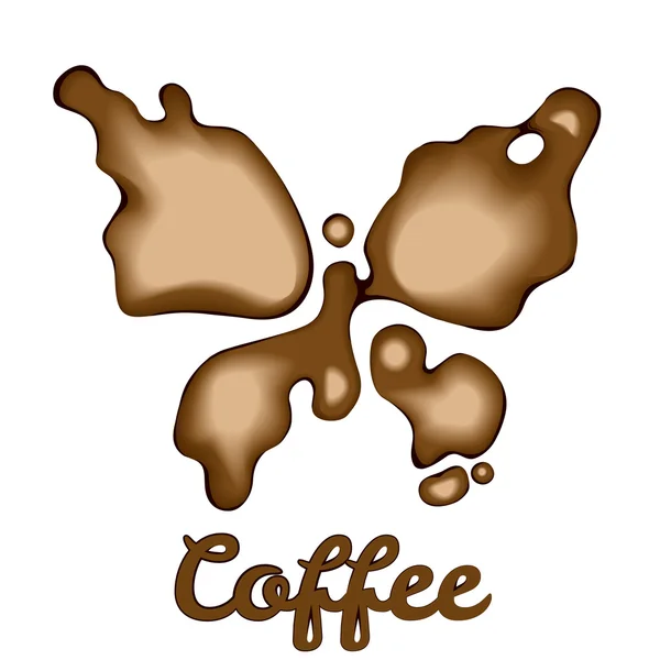 Mariposa hecha de café — Vector de stock