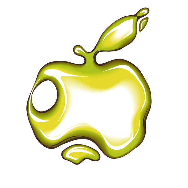 Liquid apple icon — Stock Vector