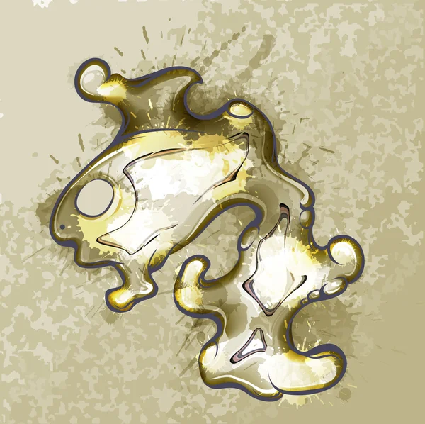 Грандж золотої риби ескіз — стоковий вектор