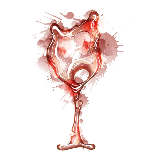 Verre à vin fait d'éclaboussures de colou — Image vectorielle