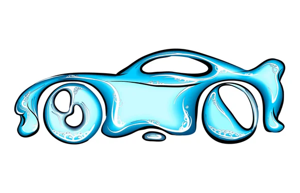 Coche hecho de salpicaduras. concepto de lavado de coches . — Vector de stock