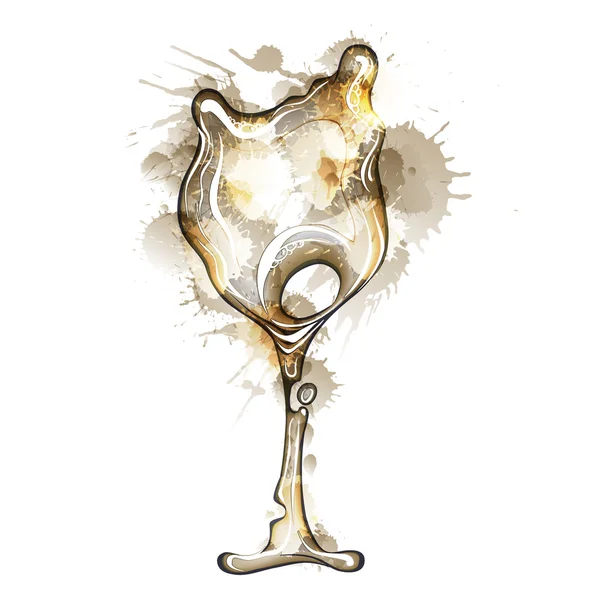 Verre à vin fait d'éclaboussures de colou — Image vectorielle
