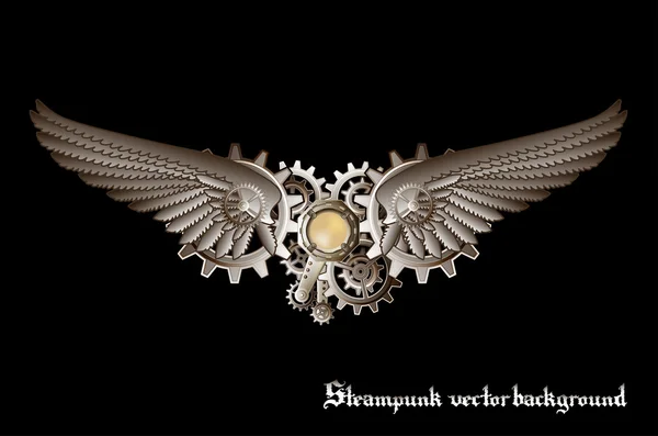 Steampunk vings vector background — Stock Vector