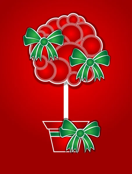 Χριστούγεννα topiary. πρότυπο σχεδίασης ευχετήρια κάρτα — Διανυσματικό Αρχείο