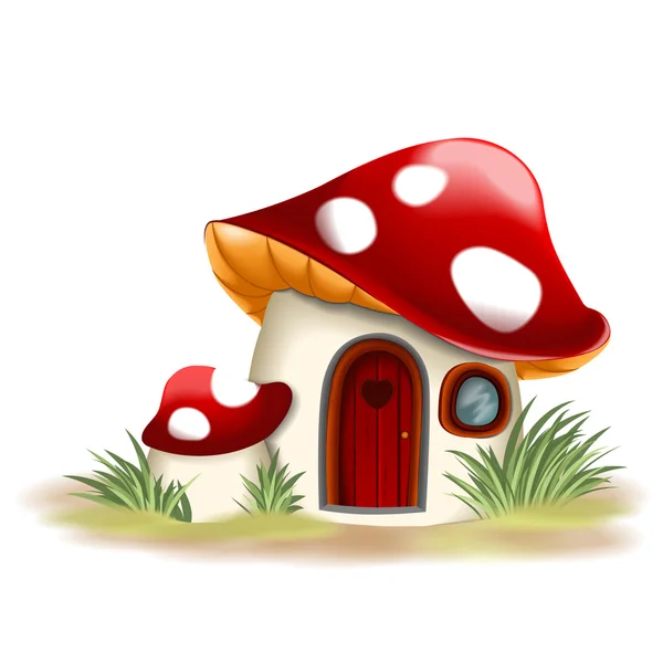 Casa de hongos de fantasía — Vector de stock